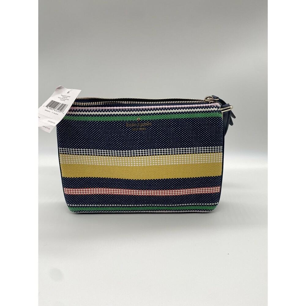 Kate Spade Jackson Boardwalk Stripe Triple Gusset Crossbody Bag Multi(974) NEW - Picture 7 of 10